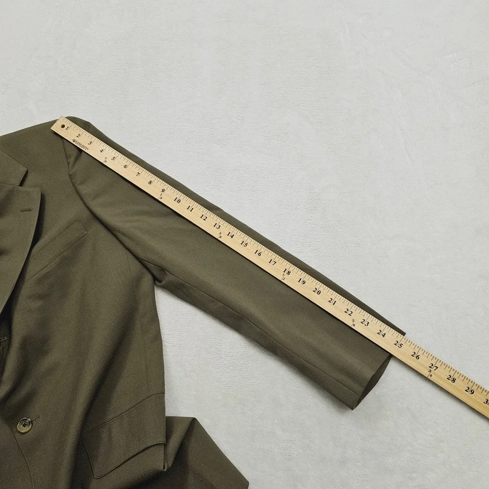 Brooks Brothers Blazer Mens (39R) 40R Olive Green Brooksease 3 Button Sport Coat